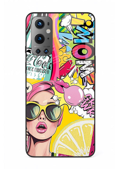 Pop Art Sunglasses graphic artwork OnePlus 9 glass back cover