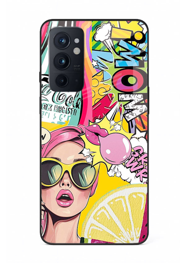 Pop Art Sunglasses graphic artwork OnePlus 9RT glass back cover