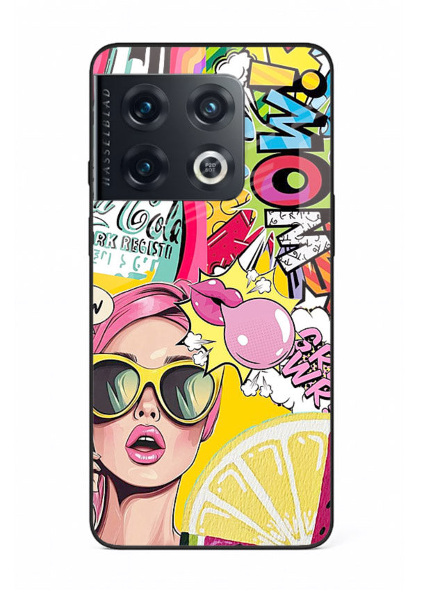 Pop Art Sunglasses graphic artwork OnePlus 10 Pro glass back cover