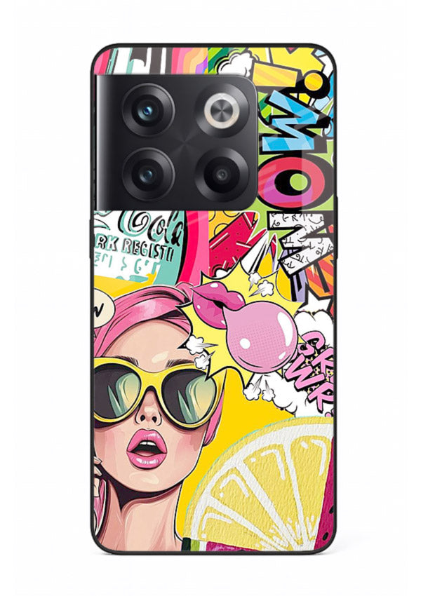 Pop Art Sunglasses graphic artwork OnePlus 10T glass back cover