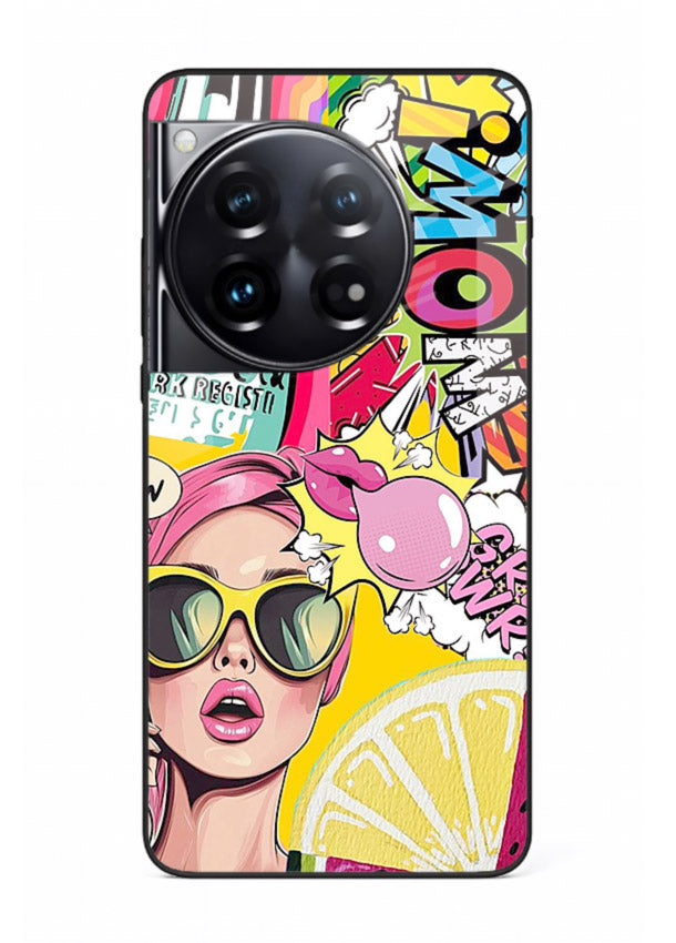 Pop Art Sunglasses graphic artwork OnePlus 12 glass back cover