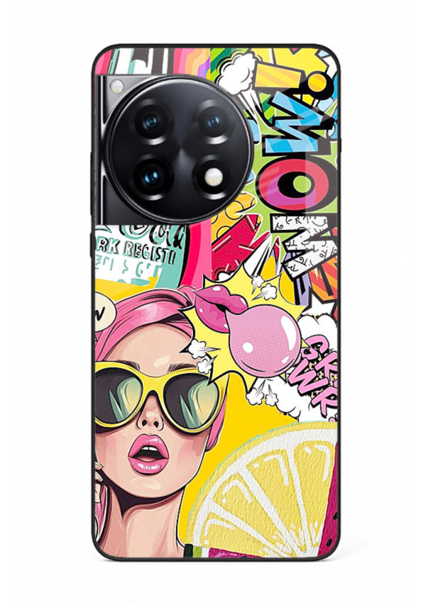 Pop Art Sunglasses graphic artwork OnePlus 12R glass back cover
