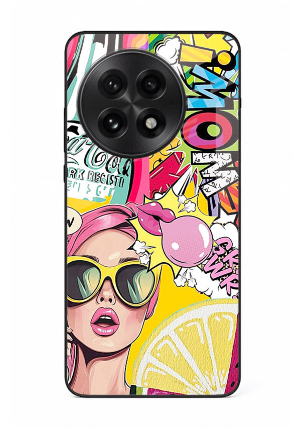 Pop Art Sunglasses graphic artwork OnePlus 13R glass back cover