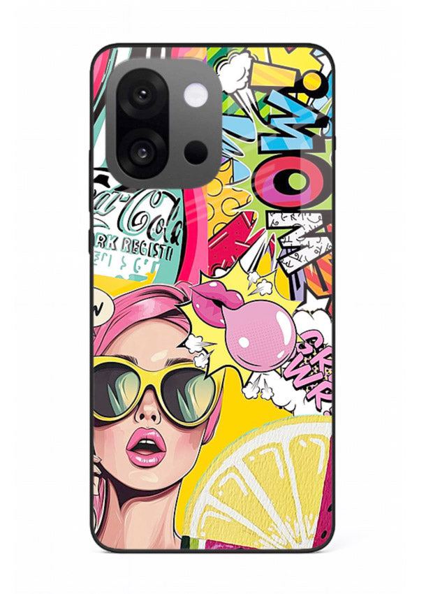Pop Art Sunglasses graphic artwork OnePlus 13s glass back cover