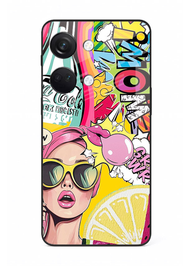 Pop Art Sunglasses graphic artwork OnePlus Nord 3 glass back cover