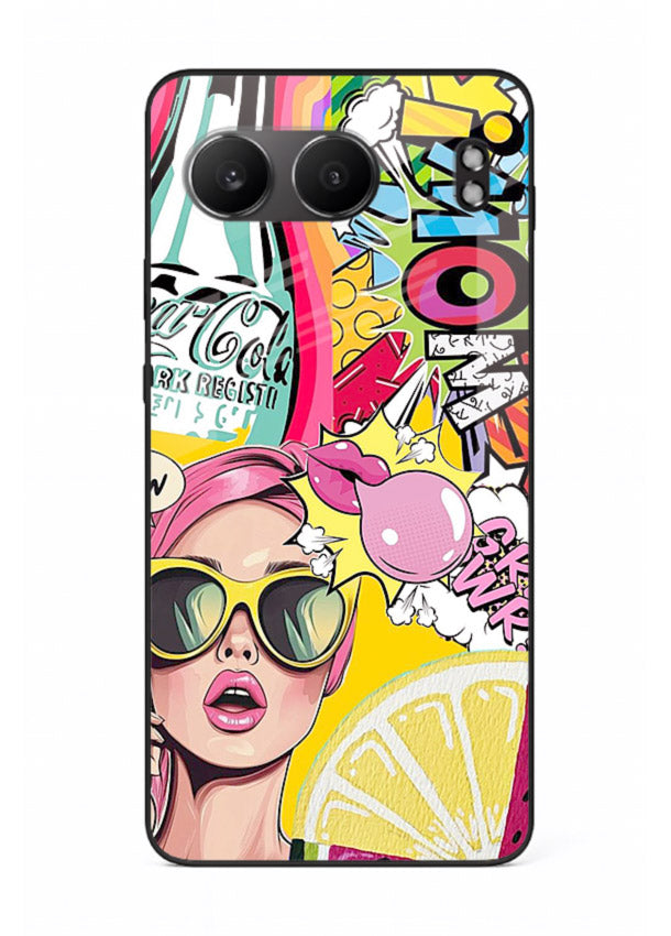 Pop Art Sunglasses graphic artwork OnePlus Nord 4 glass back cover