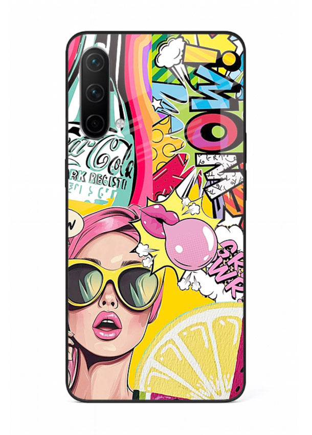 Pop Art Sunglasses graphic artwork OnePlus Nord CE 5G glass back cover