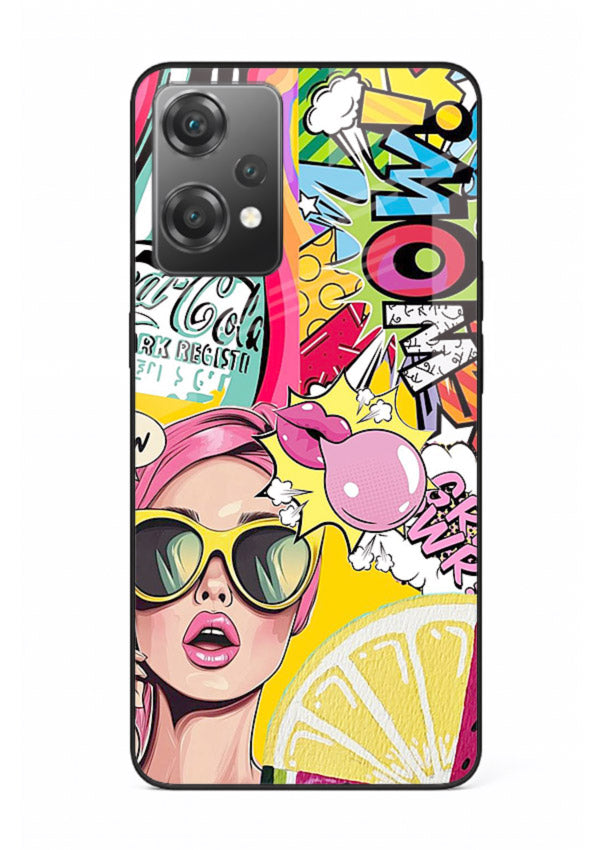 Pop Art Sunglasses graphic artwork OnePlus Nord CE2 Lite 5G glass back cover