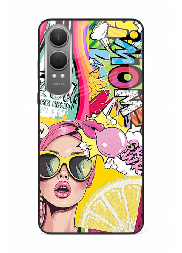 Pop Art Sunglasses graphic artwork OnePlus Nord CE4 Lite glass back cover