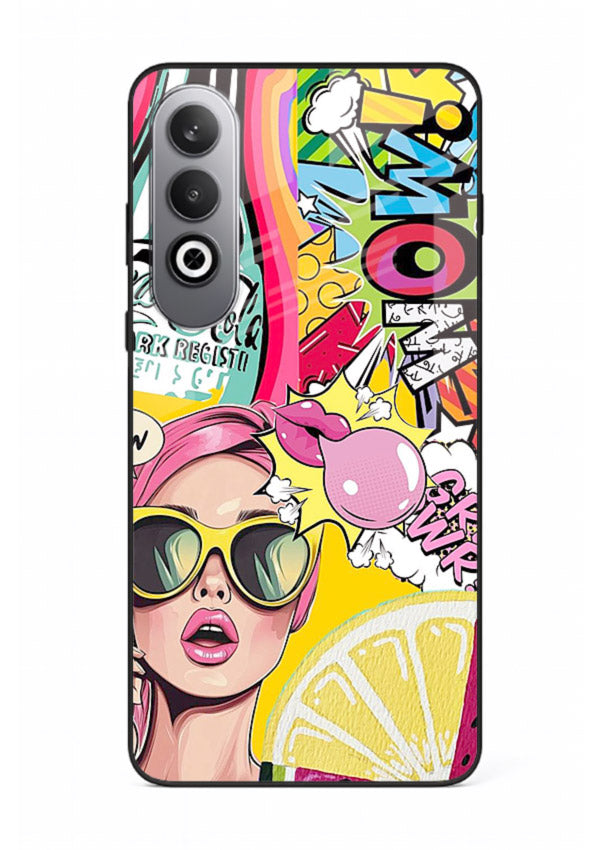 Pop Art Sunglasses graphic artwork OnePlus Nord CE4 glass back cover