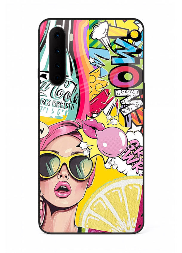 Pop Art Sunglasses graphic artwork OnePlus Nord glass back cover