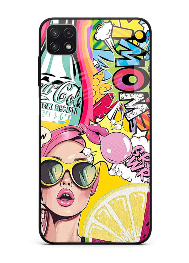Pop Art Sunglasses graphic artwork Samsung F42 5G glass back cover