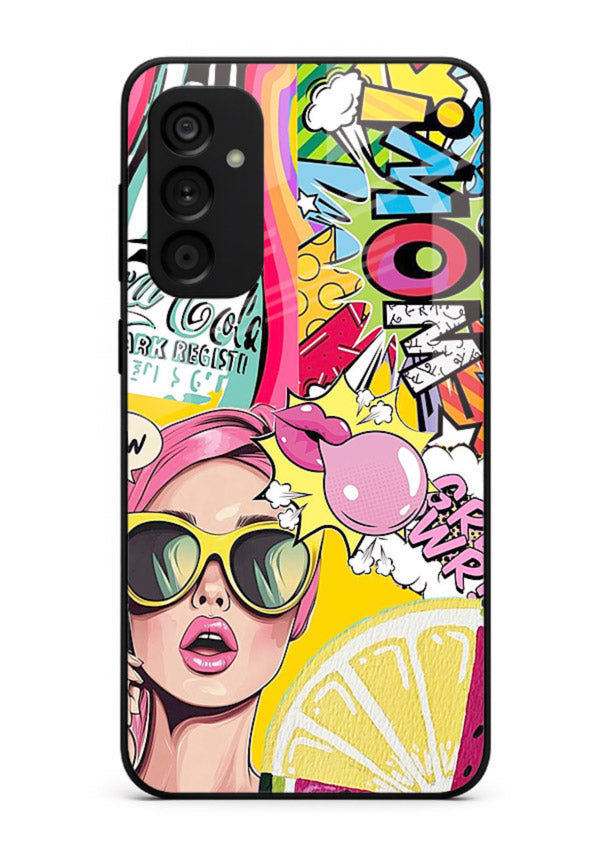 Pop Art Sunglasses graphic artwork Samsung A34 5G glass back cover