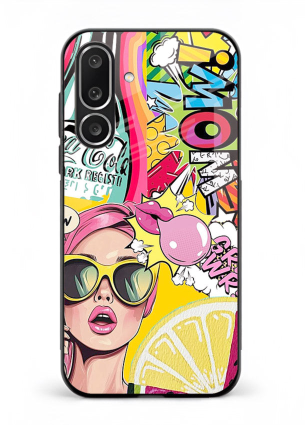Pop Art Sunglasses graphic artwork Samsung M36 5G glass back cover