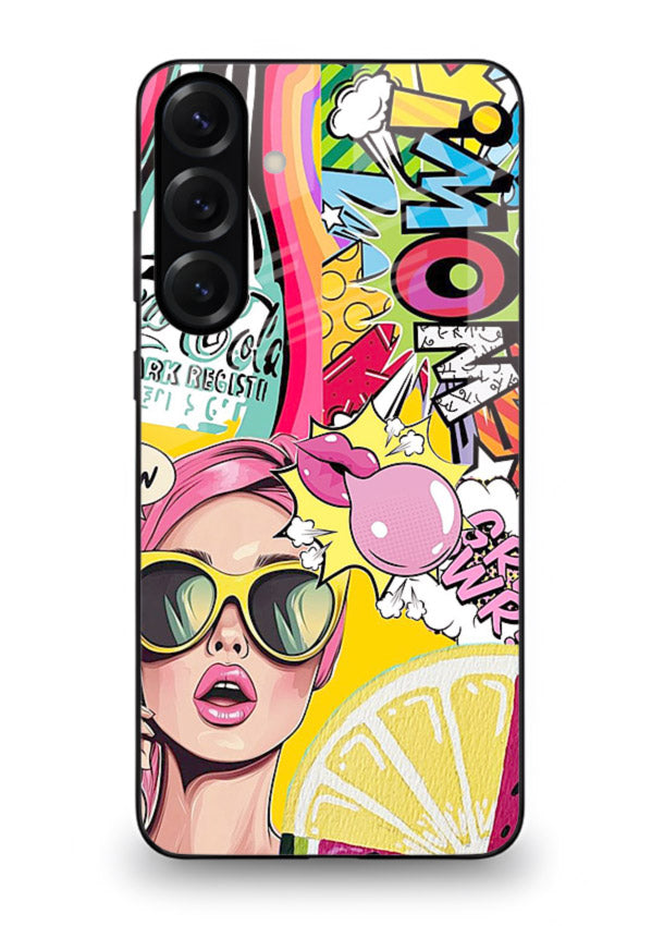 Pop Art Sunglasses graphic artwork Samsung M34 5G glass back cover