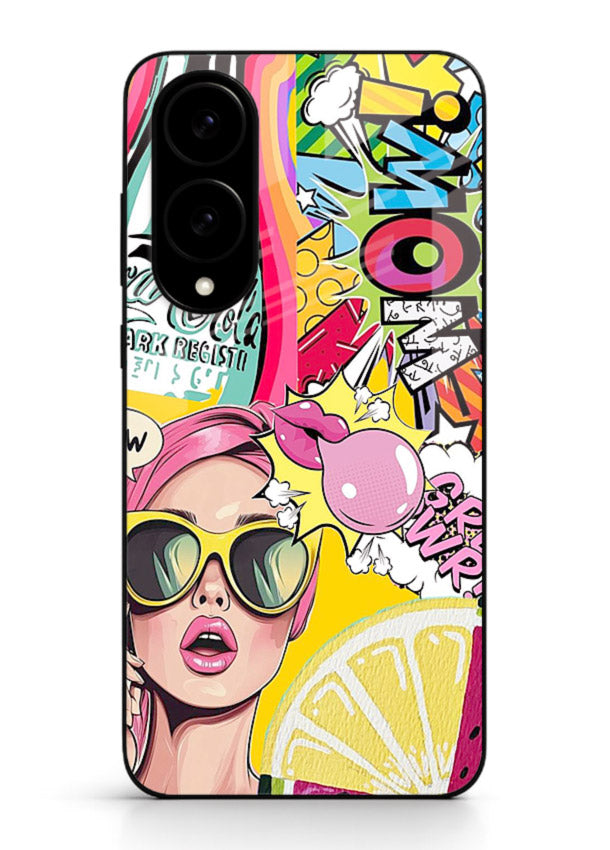 Pop Art Sunglasses graphic artwork Samsung S25 Edge glass back cover