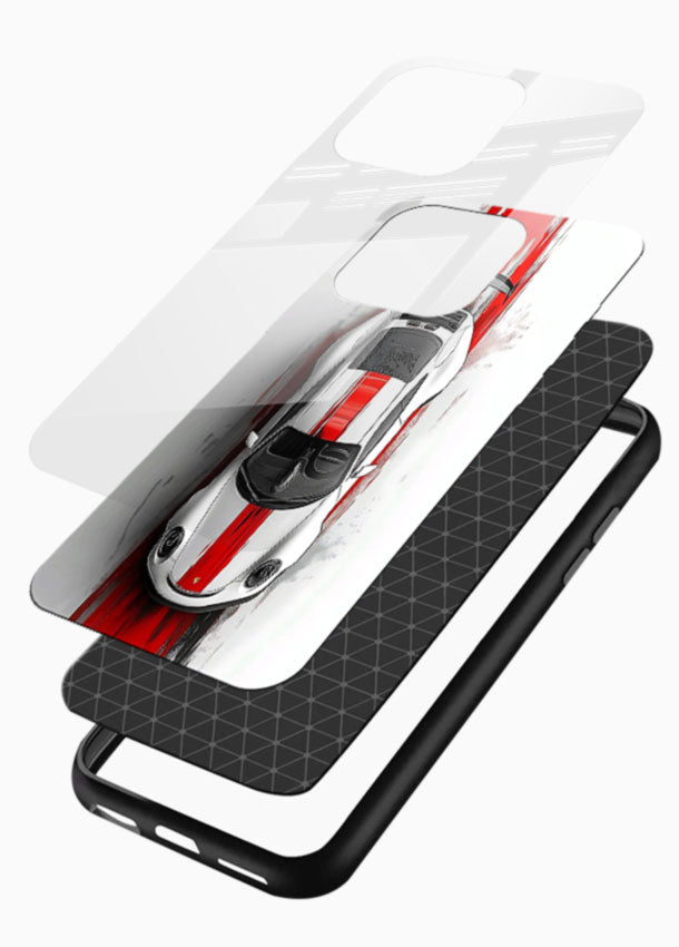 Top view Porsche GT3 with bold center racing stripe minimal design - 3