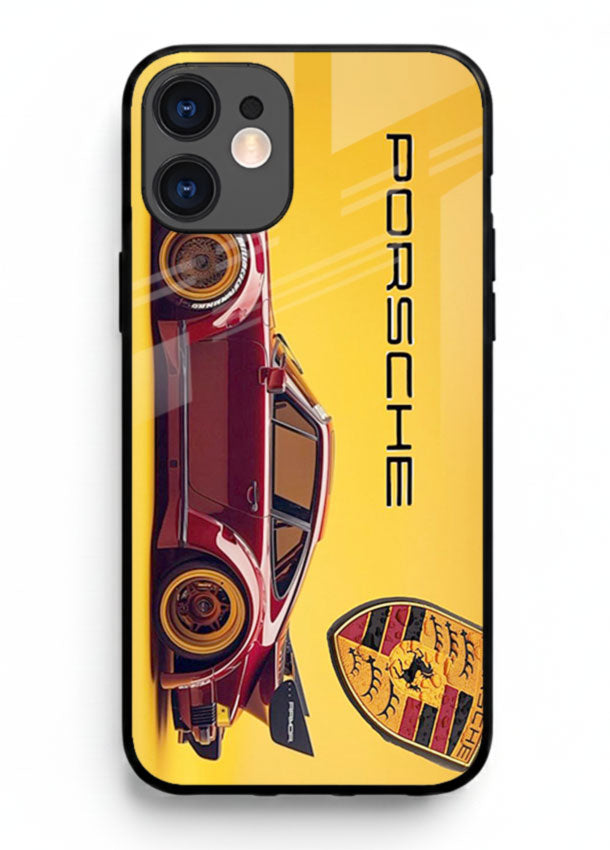 Classic Porsche car side profile with heritage styling and bold composition for iPhone 12 Mini