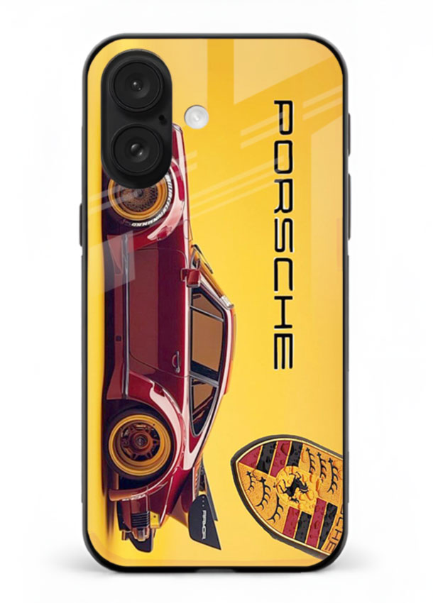 Classic Porsche car side profile with heritage styling and bold composition for iPhone 18