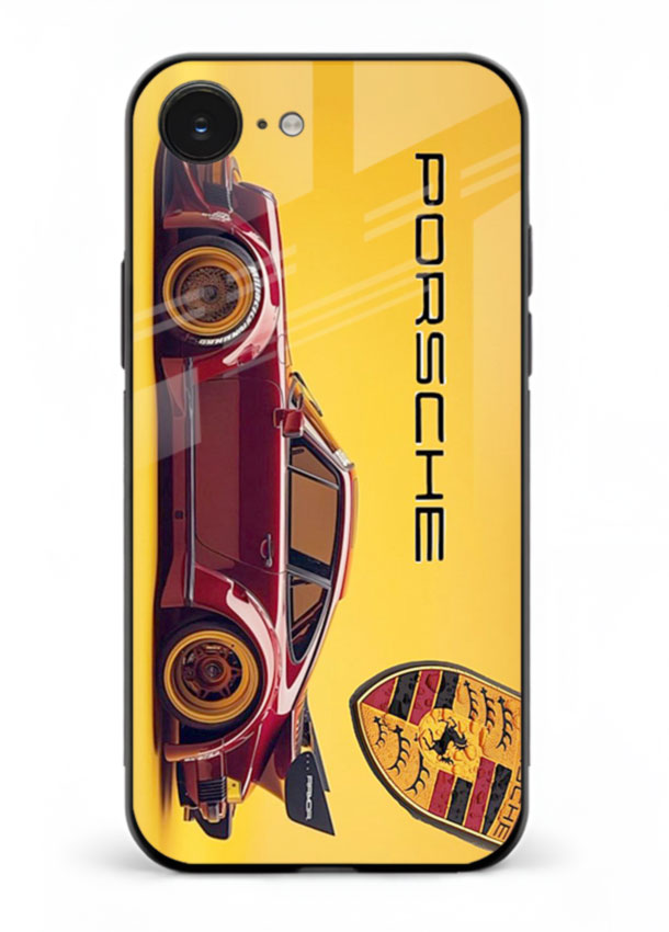 Classic Porsche car side profile with heritage styling and bold composition for iPhone 16E