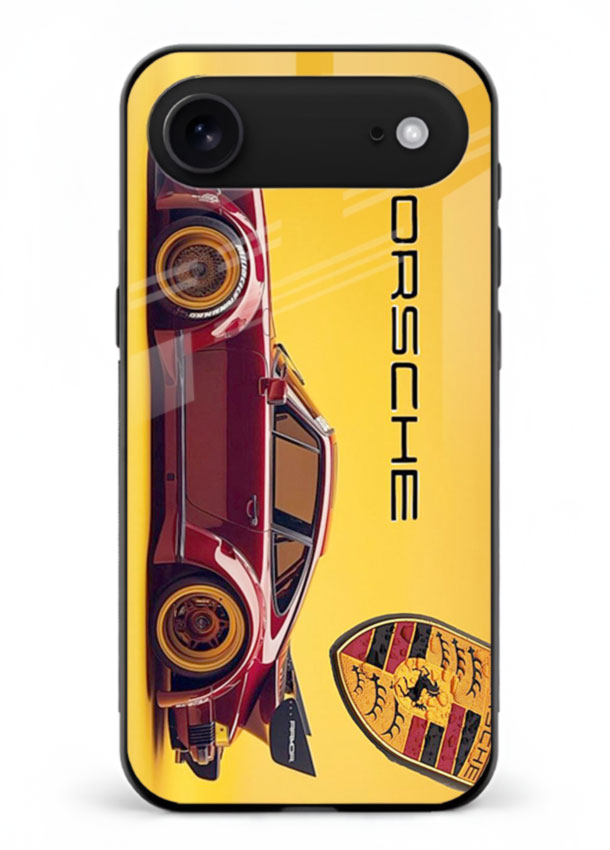 Classic Porsche car side profile with heritage styling and bold composition for iPhone 18 Air