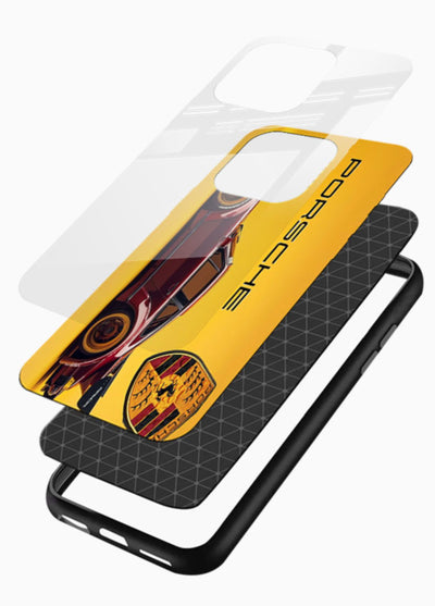 Classic Porsche car side profile with heritage styling and bold composition - 3