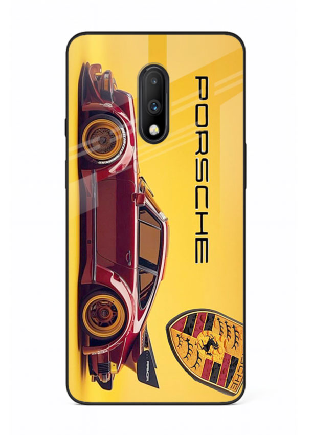 Classic Porsche car side profile with heritage styling and bold composition for OnePlus 7