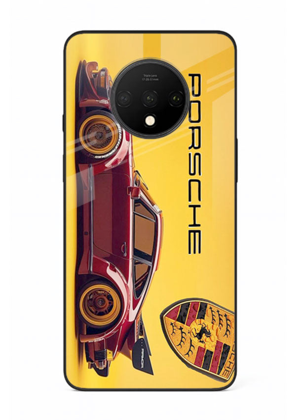 Classic Porsche car side profile with heritage styling and bold composition for OnePlus 7T