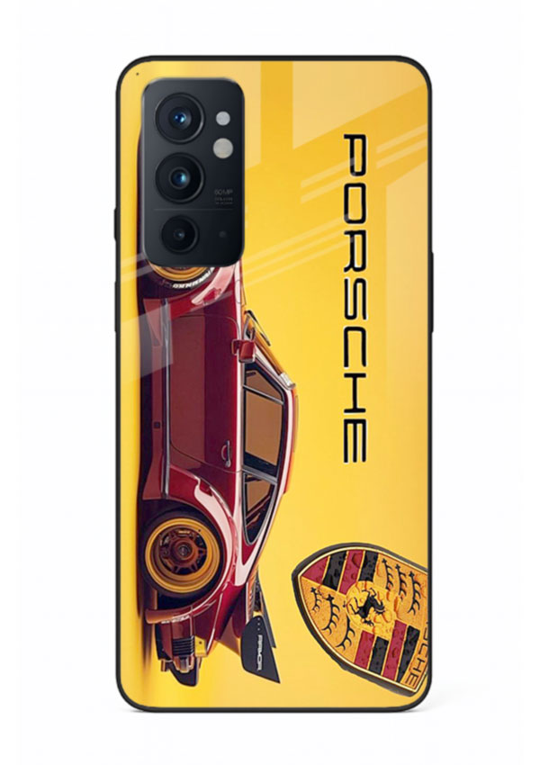 Classic Porsche car side profile with heritage styling and bold composition for OnePlus 9RT