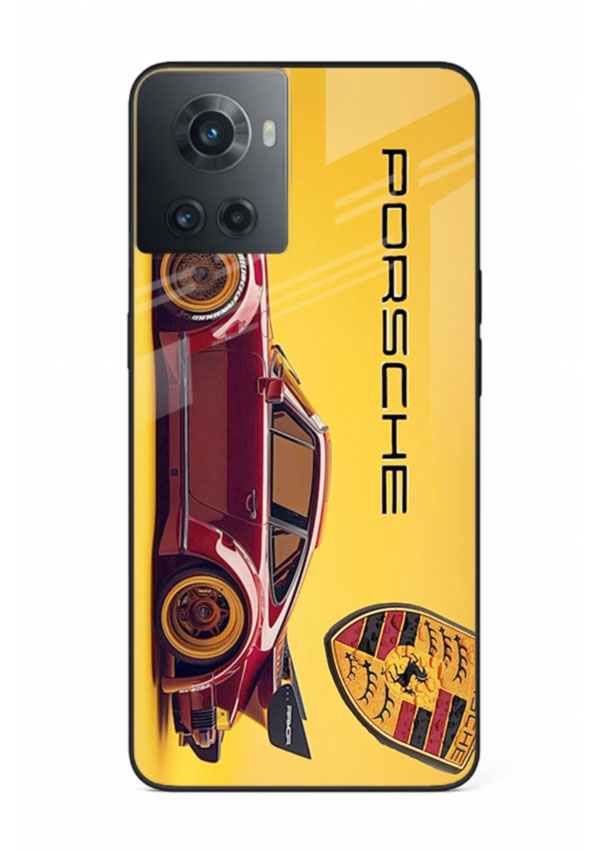 Classic Porsche car side profile with heritage styling and bold composition for OnePlus 10R