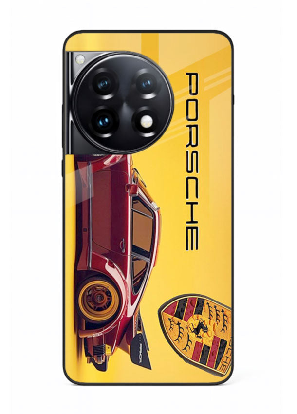 Classic Porsche car side profile with heritage styling and bold composition for OnePlus 12R