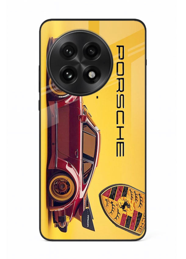 Classic Porsche car side profile with heritage styling and bold composition for OnePlus 13