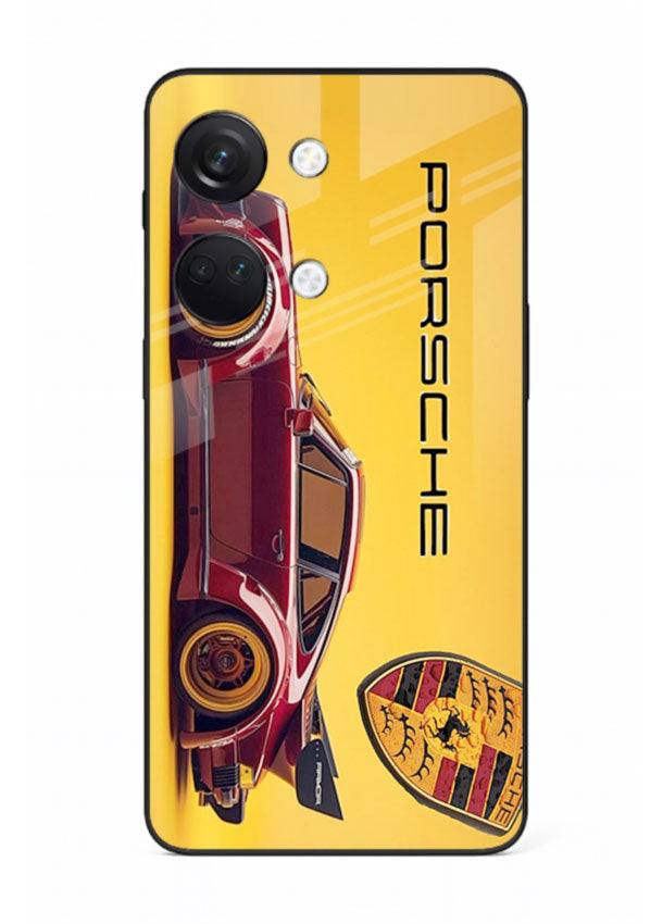 Classic Porsche car side profile with heritage styling and bold composition for OnePlus Nord 3