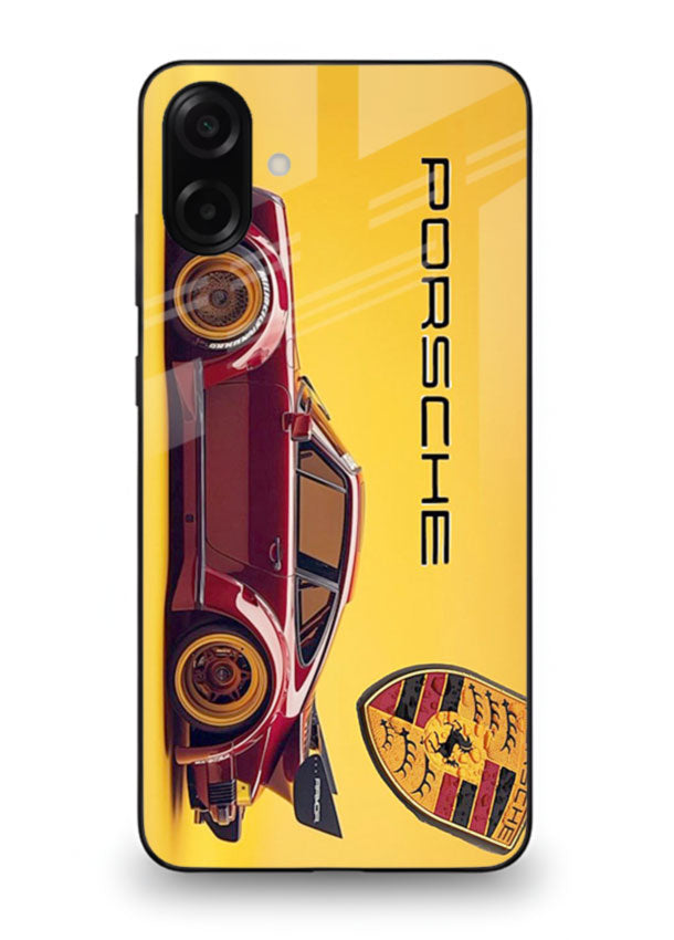 Classic Porsche car side profile with heritage styling and bold composition for Samsung M13 5G