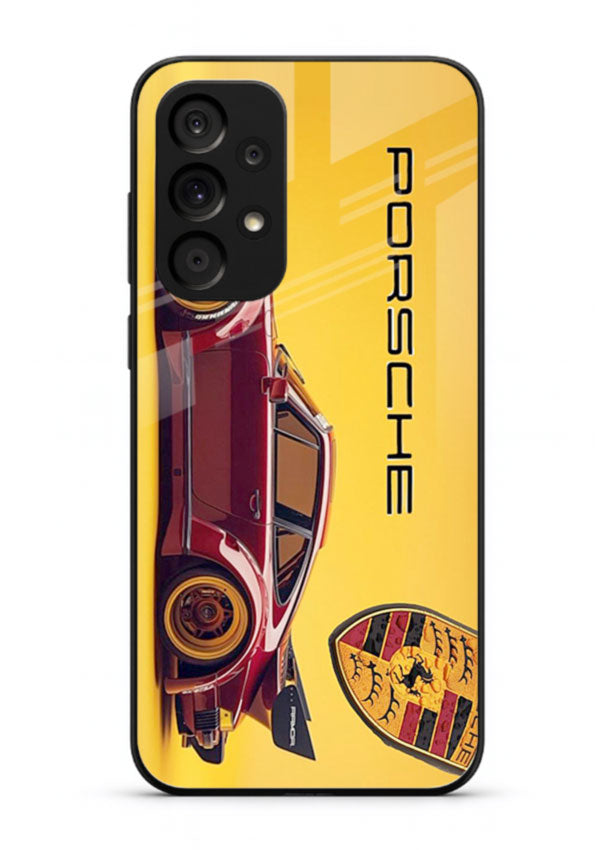 Classic Porsche car side profile with heritage styling and bold composition for Samsung M32 5G