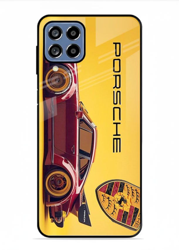 Classic Porsche car side profile with heritage styling and bold composition for Samsung M53 5G