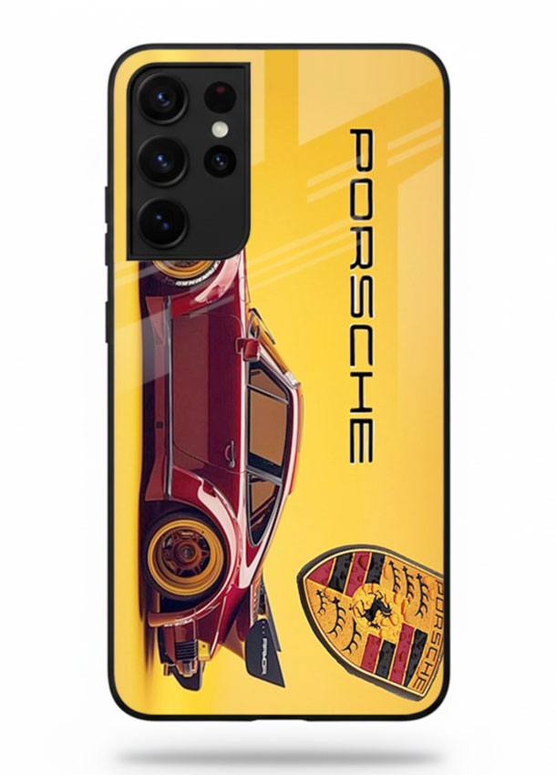 Classic Porsche car side profile with heritage styling and bold composition for Samsung S21 Ultra