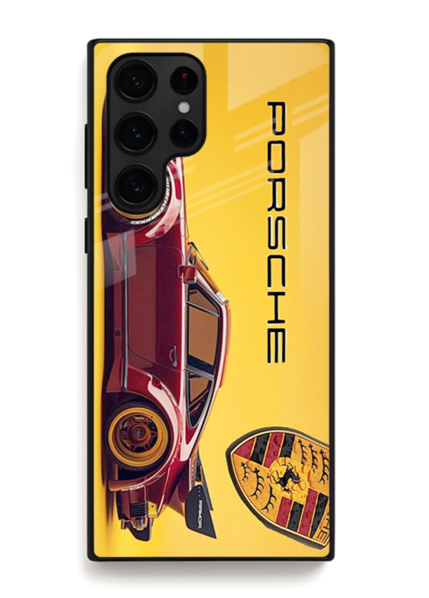 Classic Porsche car side profile with heritage styling and bold composition for Samsung S25 Ultra