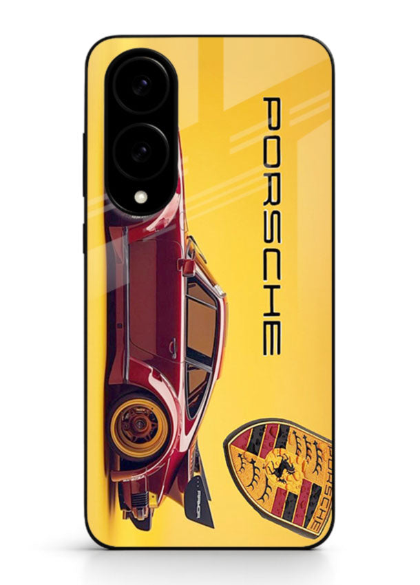 Classic Porsche car side profile with heritage styling and bold composition for Samsung S25 Edge