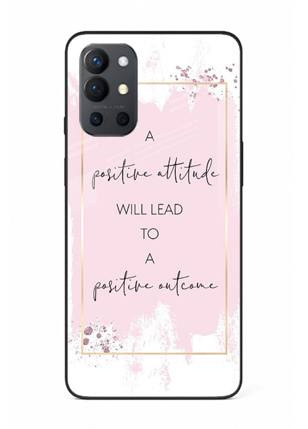 Pink watercolor block artwork printed on OnePlus 9R glass back cover with bright tones.