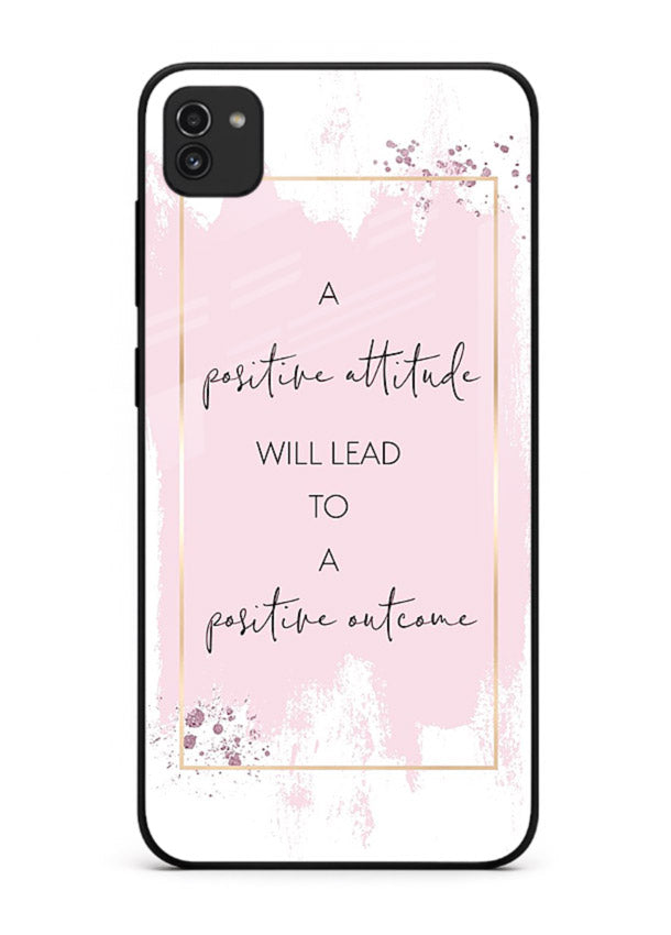 Pink watercolor block artwork printed on Samsung A03 glass back cover with bright tones.