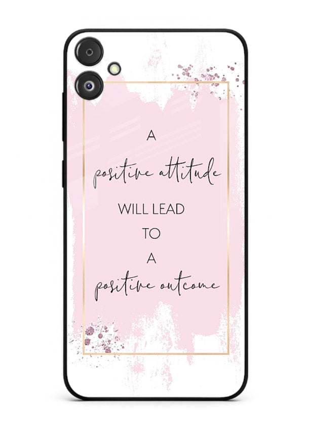 Pink watercolor block artwork printed on Samsung F05 5G glass back cover with bright tones.