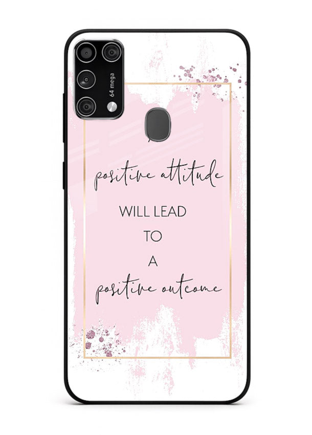 Pink watercolor block artwork printed on Samsung M31 Prime glass back cover with bright tones.