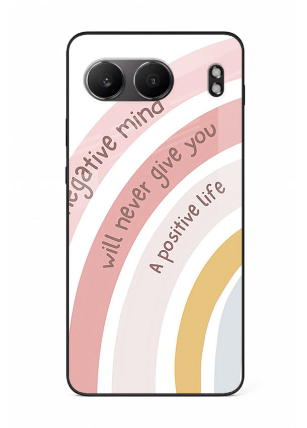 Pastel rainbow arc artwork printed on OnePlus Nord 4 glass back cover with cheerful tones.