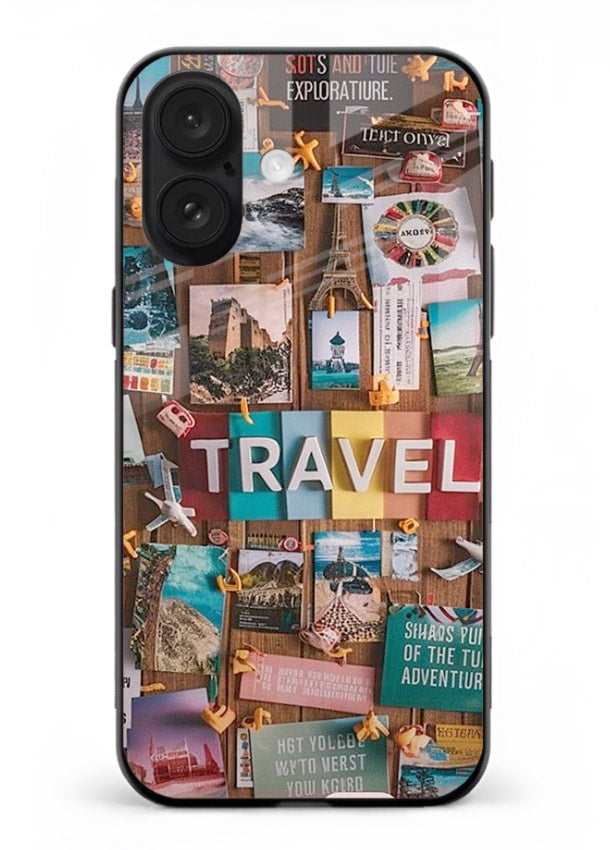 Postcard Travel Wall collage artwork iphone 18 glass back cover