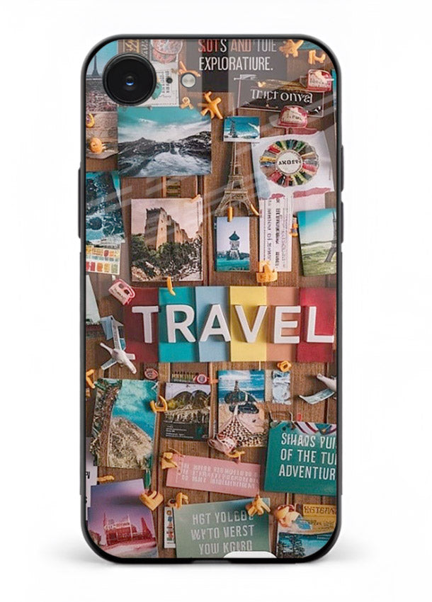 Postcard Travel Wall collage artwork iphone 16e glass back cover