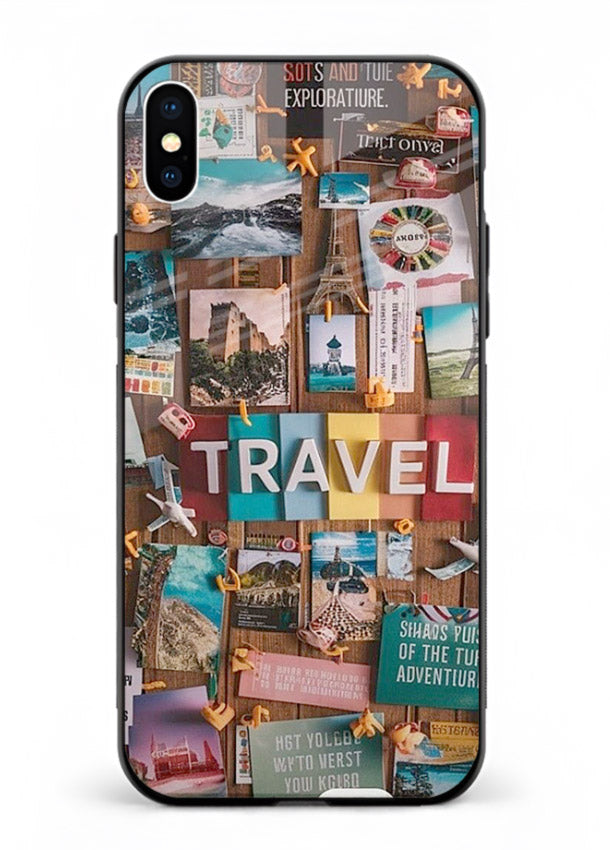 Postcard Travel Wall collage artwork iphone xs max glass back cover