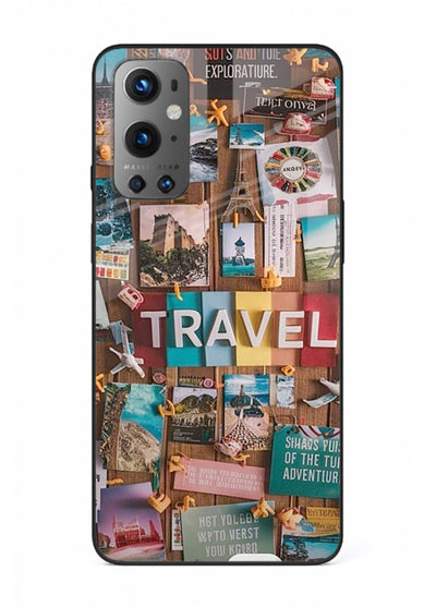 Postcard Travel Wall collage artwork OnePlus 9 glass back cover