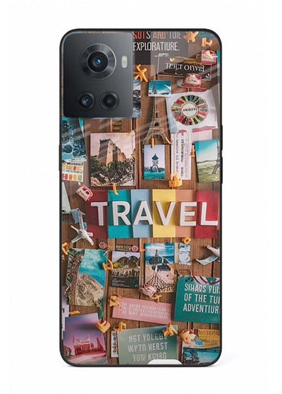 Postcard Travel Wall collage artwork OnePlus 10R glass back cover