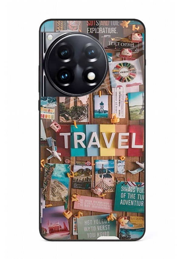 Postcard Travel Wall collage artwork OnePlus 12R glass back cover